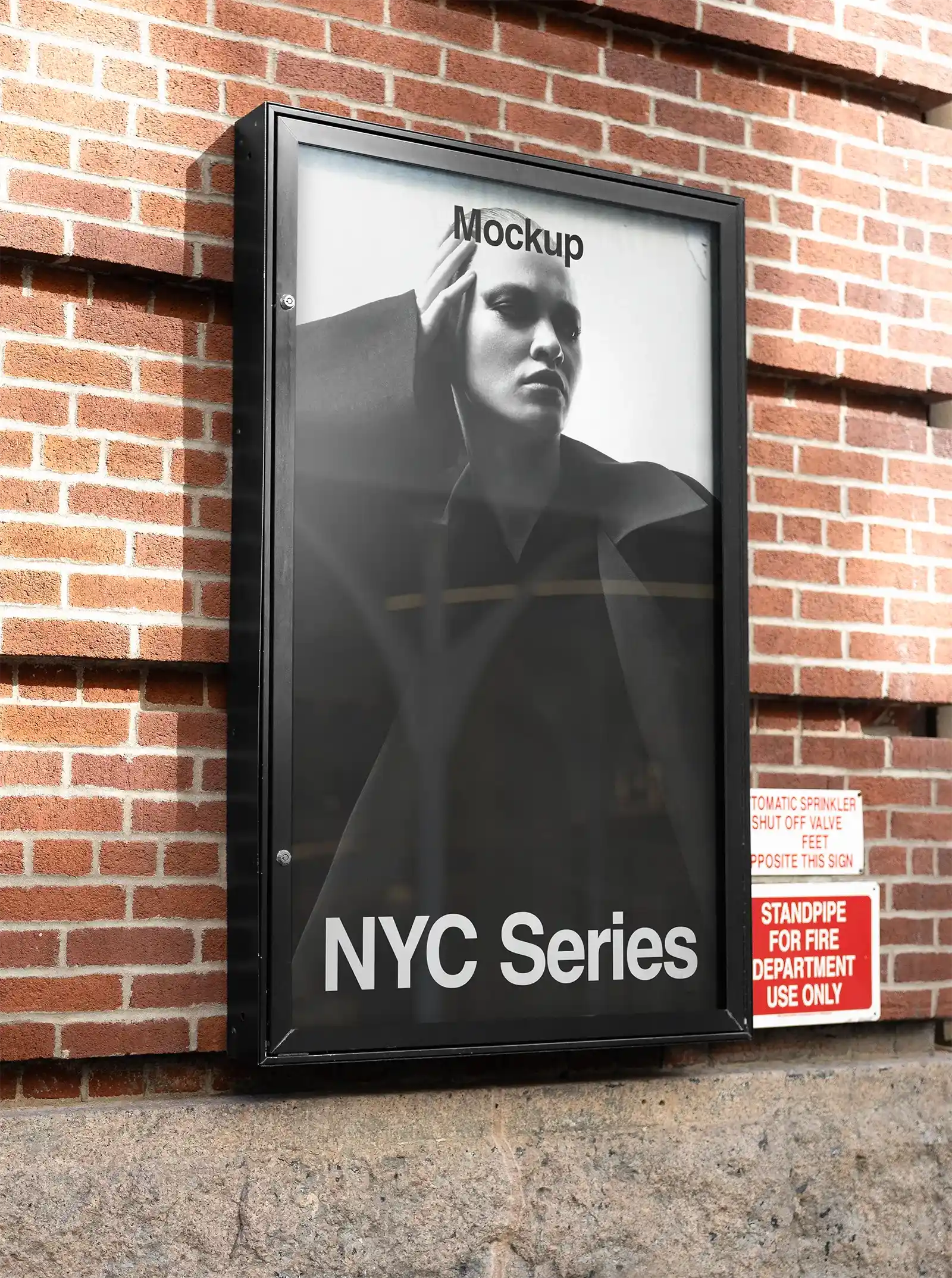 Poster mockup in Soho, New York, United States.   PSD Mockup on Photoshop for your design 