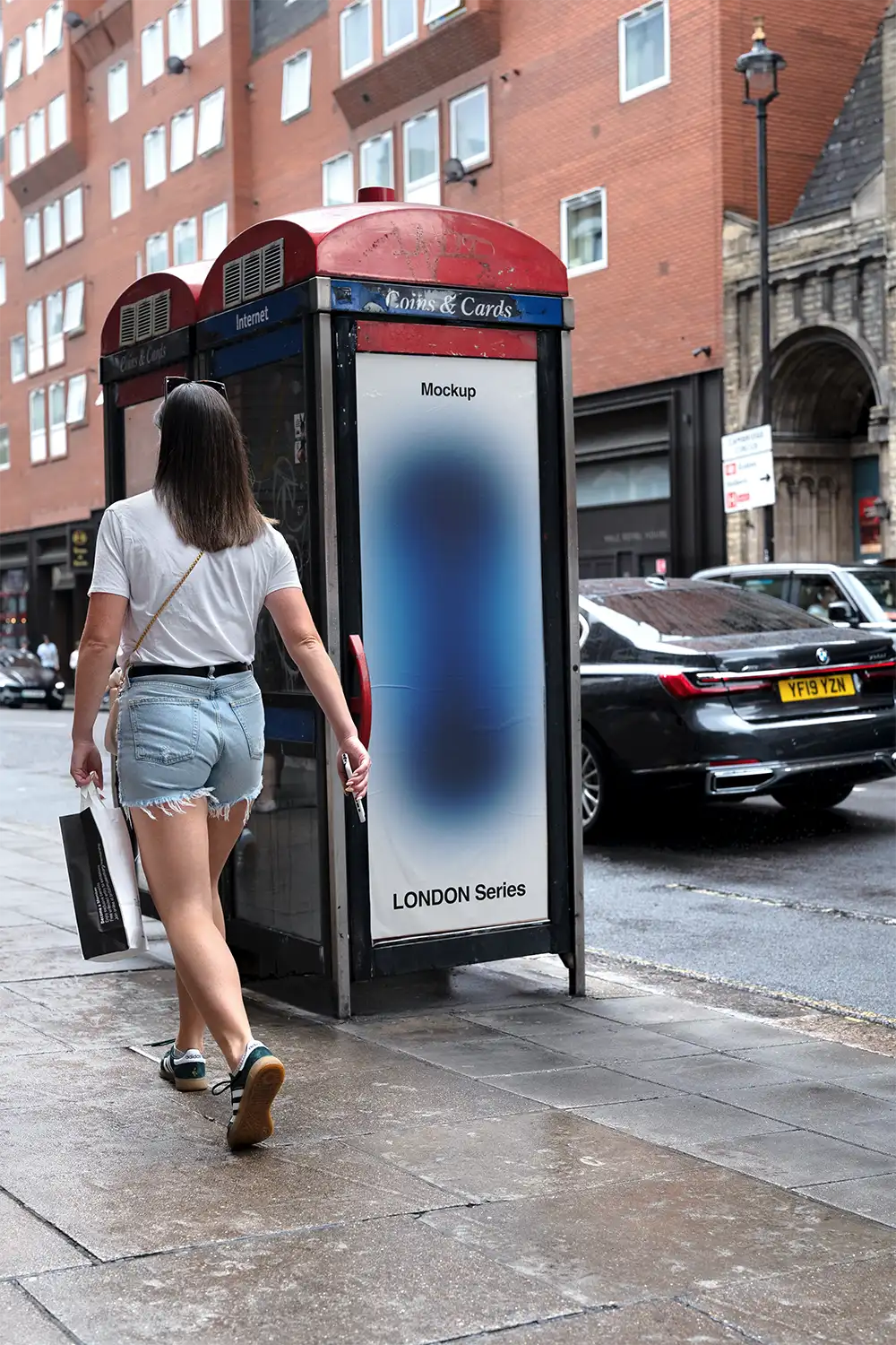 Poster mockup on a phone booth in London. © BRANDACLE MOCKUPS 2026. All rights reserved.