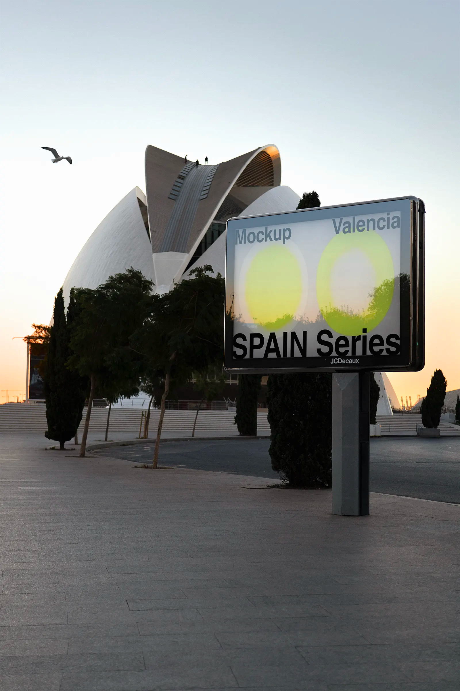 Bundle of Mockups in Valencia, Madrid and Barcelona in Spain. PSD Poster mockup for your design on photoshop