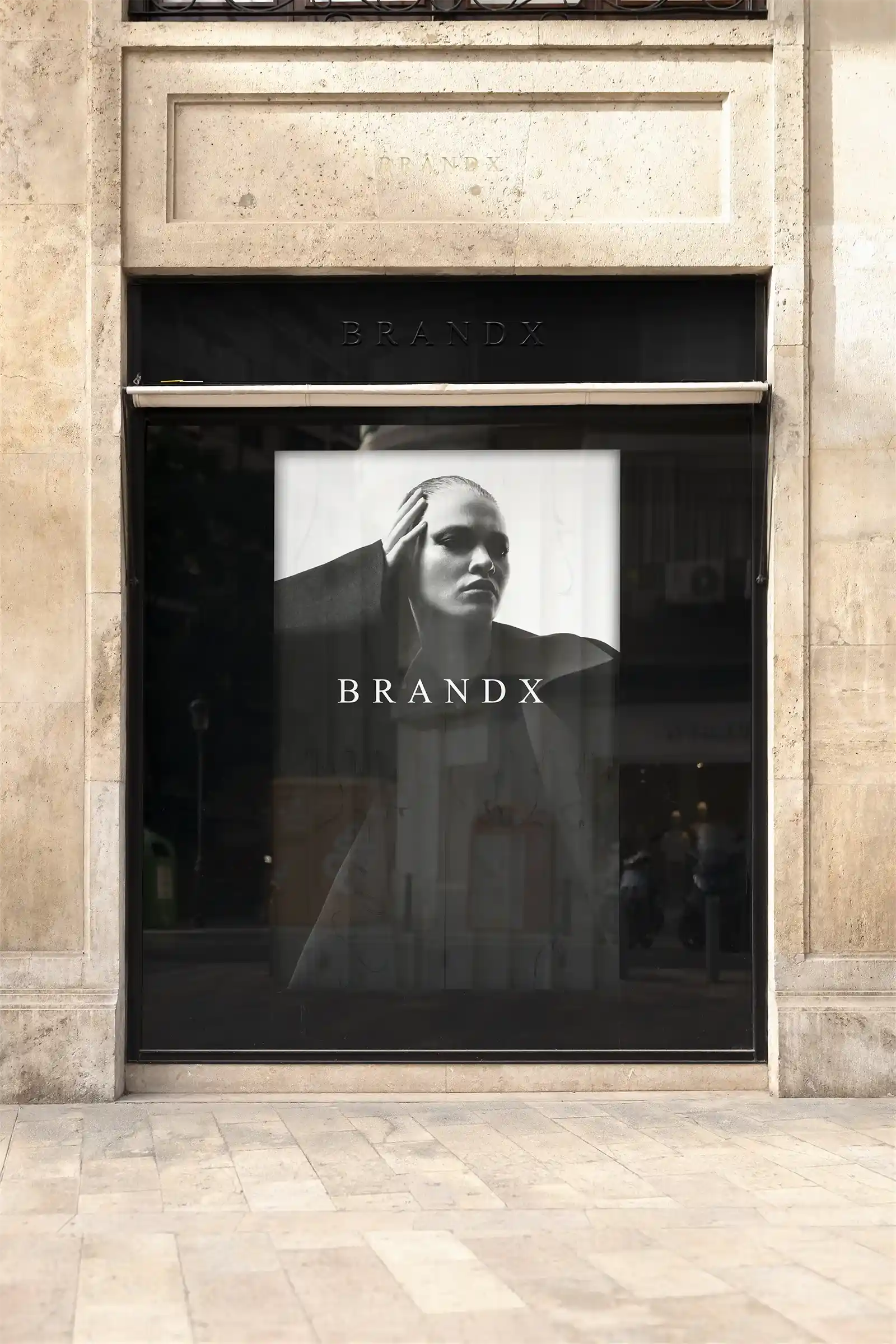 Storefront mockup in Valencia, Spain. 