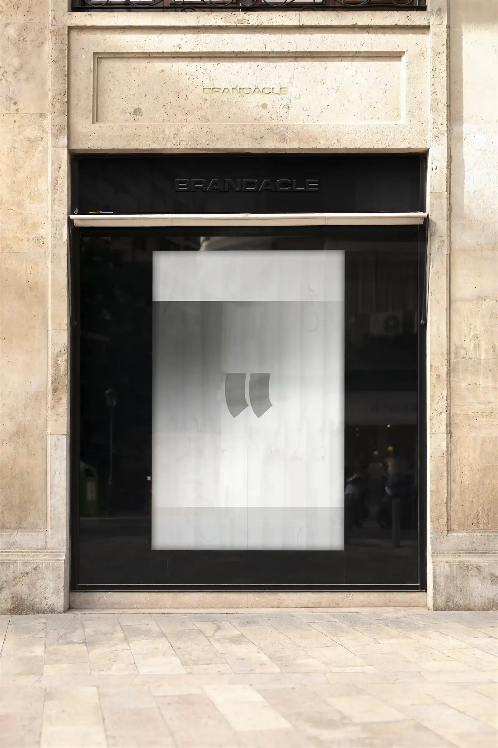 Storefront mockup in Valencia, Spain. 