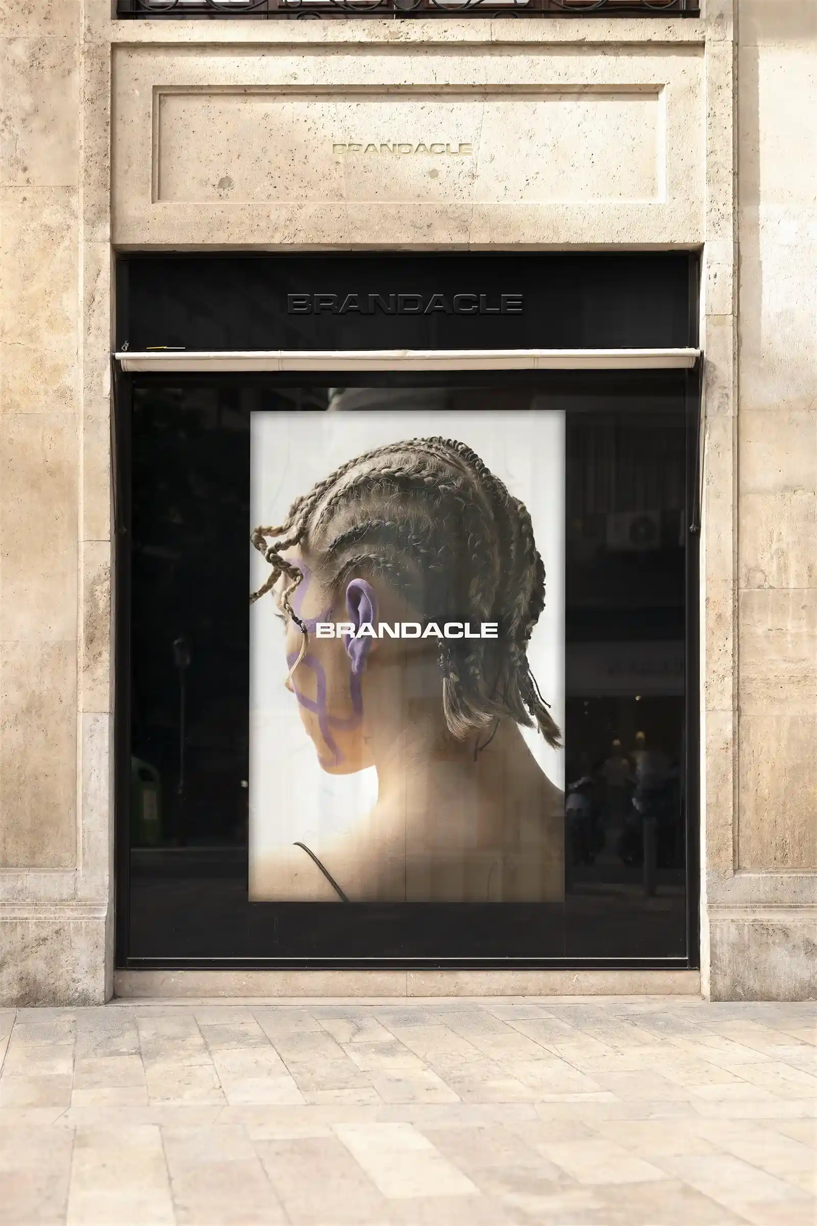 Storefront mockup in Valencia, Spain. 
