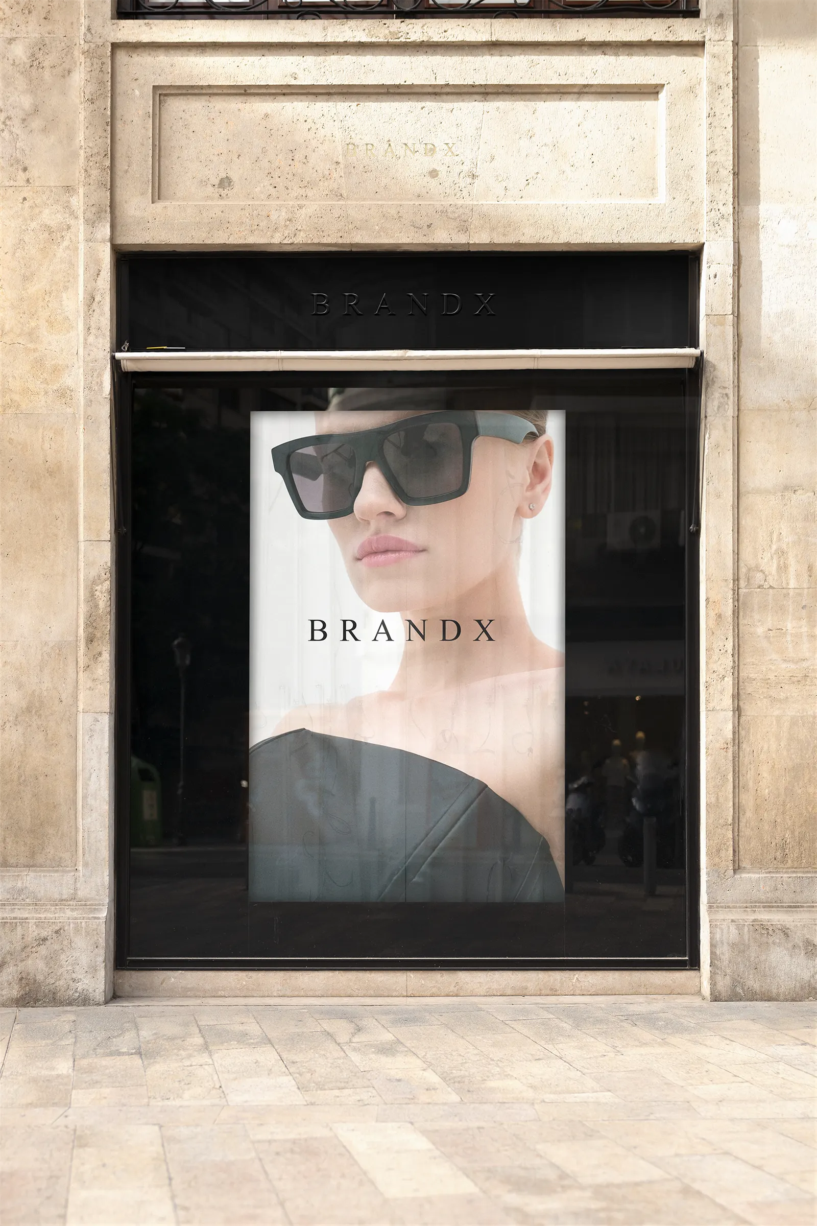 Storefront mockup in Valencia, Spain. 