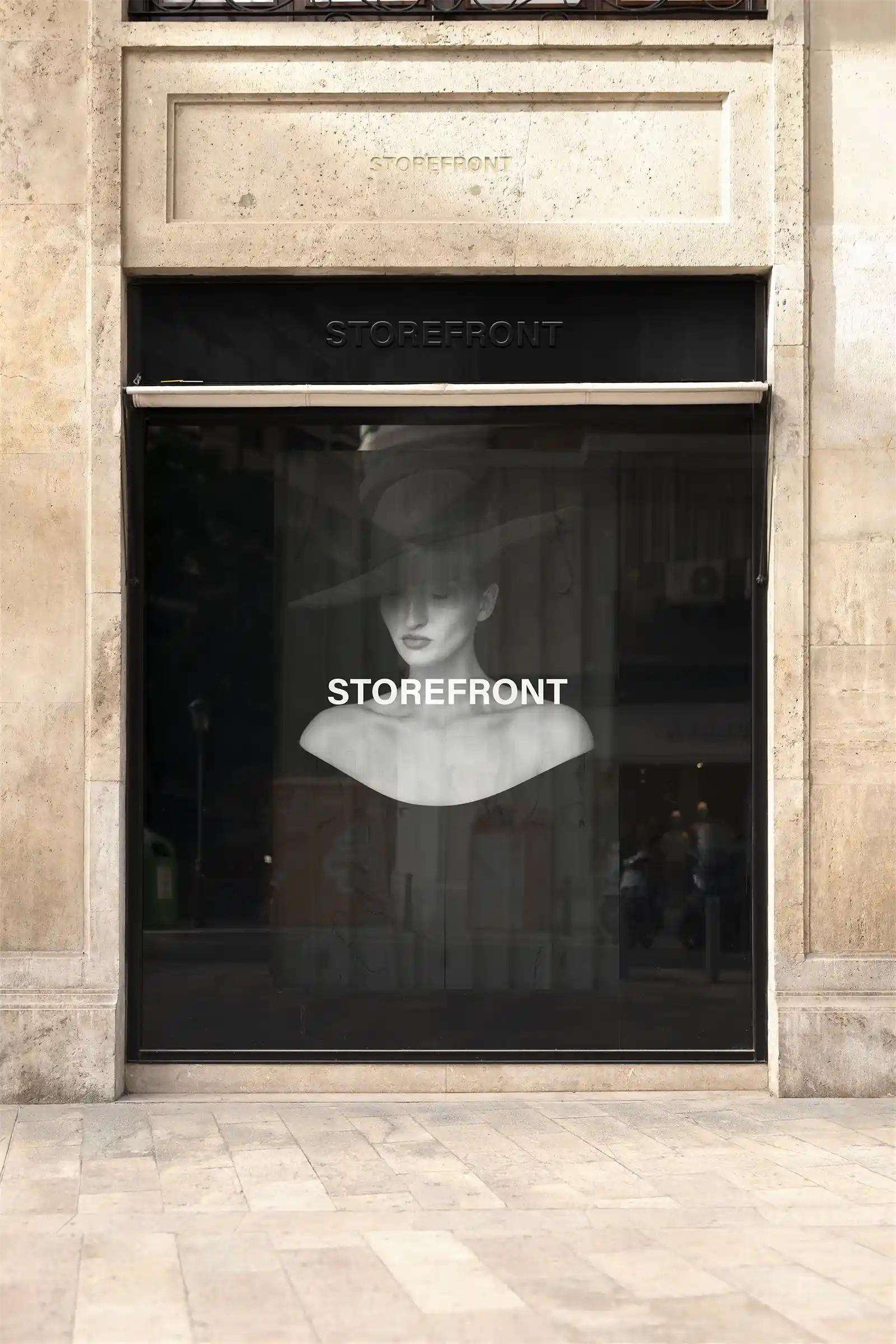 Storefront mockup in Valencia, Spain. 