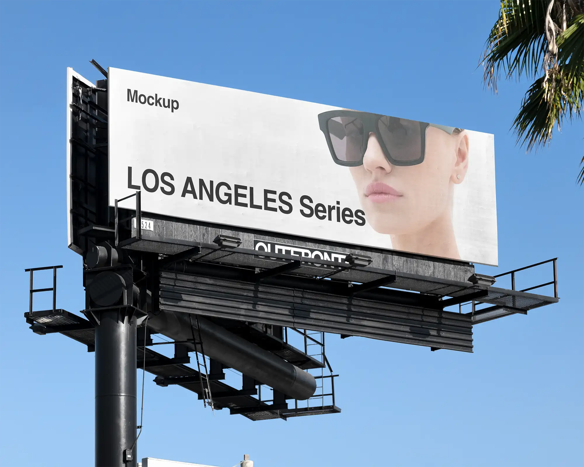 Billboard mockup in Hollywood in Los Angeles, California