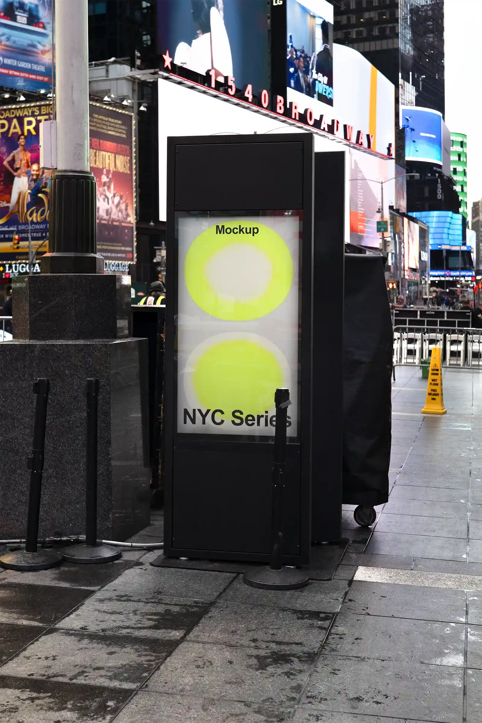 Billboard mockup on Times square subway in New York, United States. 