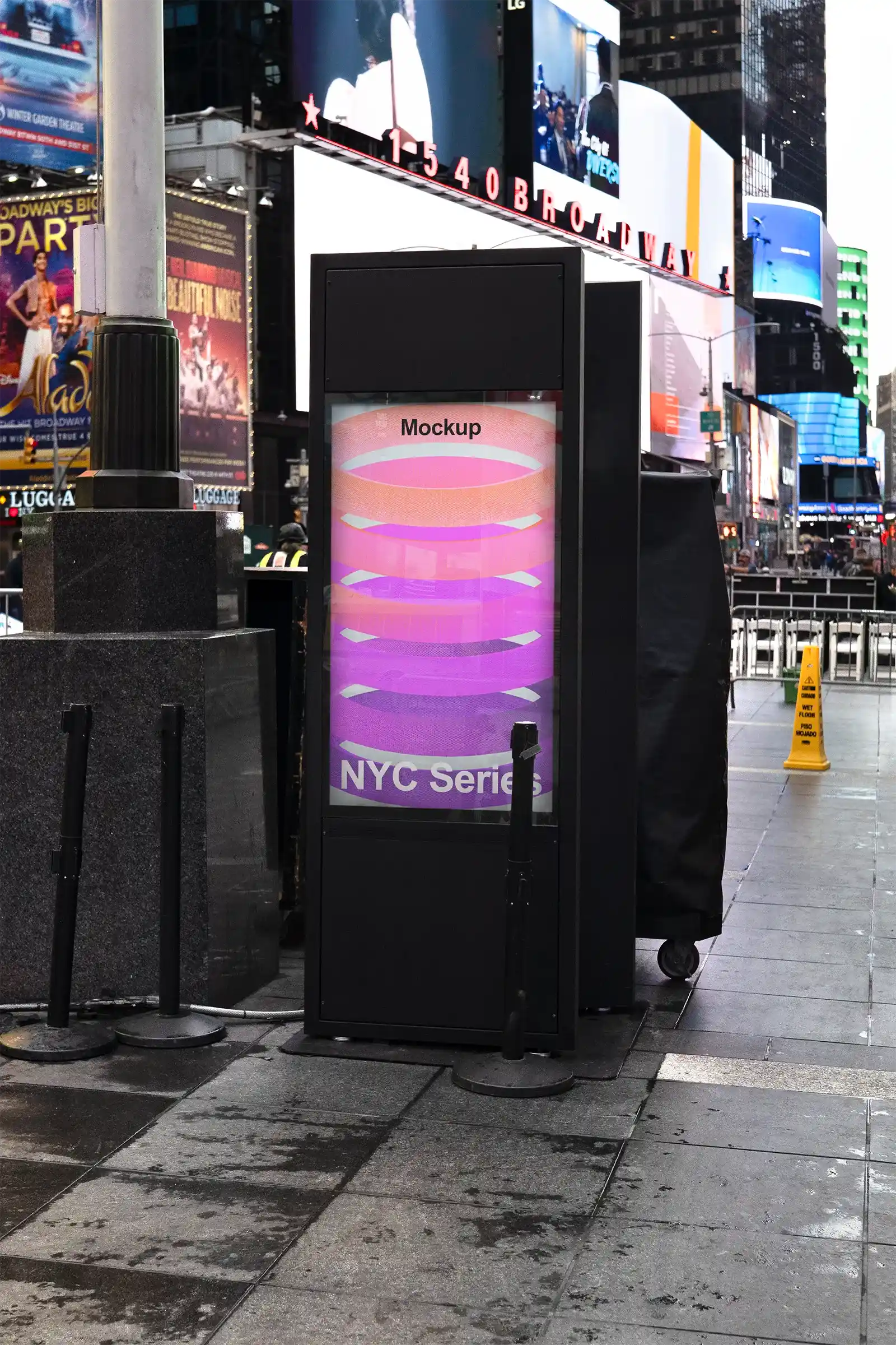 Billboard mockup on Times square subway in New York, United States. 