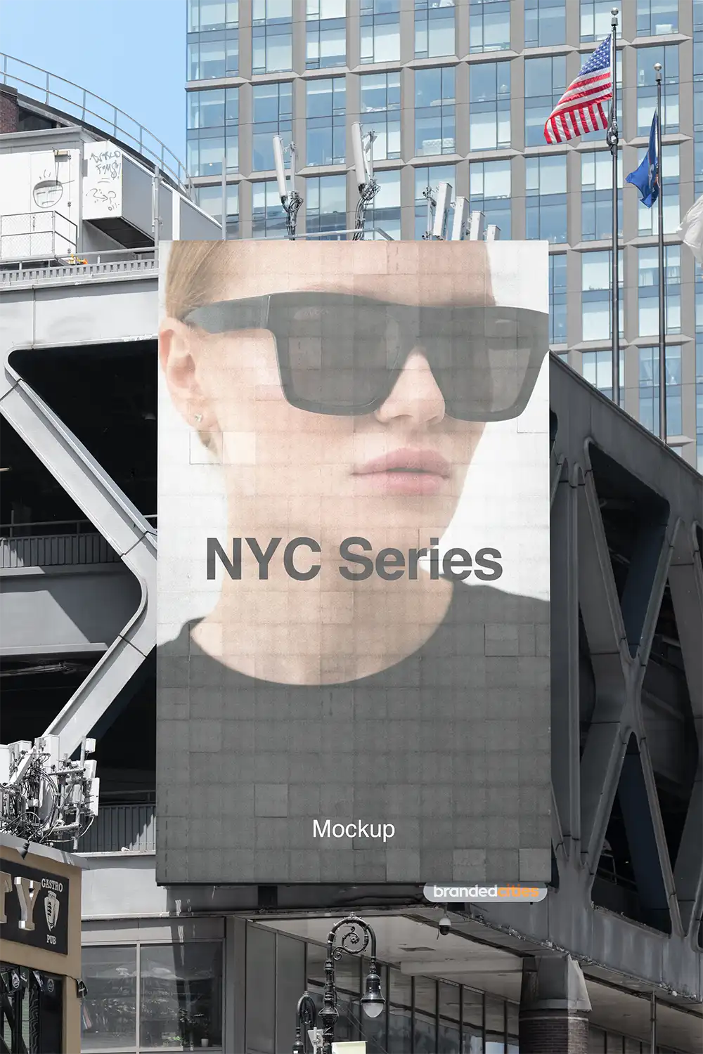 Times Square & Port Authority Bus Terminal, Billboard Mockup PSD, New York, USA — Brandacle