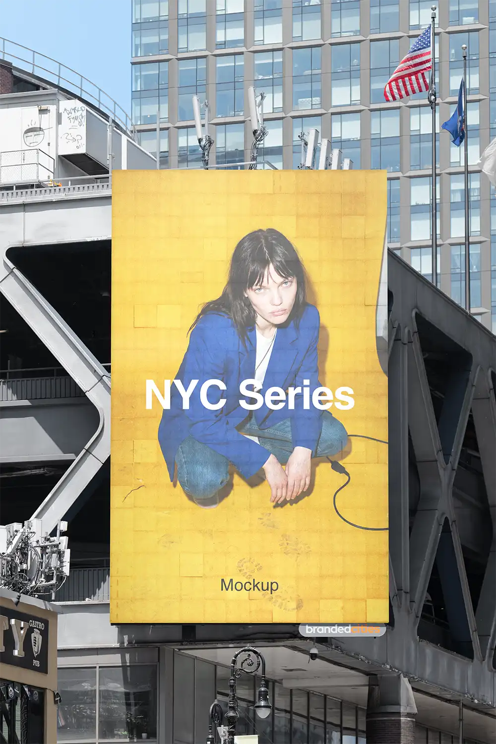 Times Square & Port Authority Bus Terminal, Billboard Mockup PSD, New York, USA — Brandacle