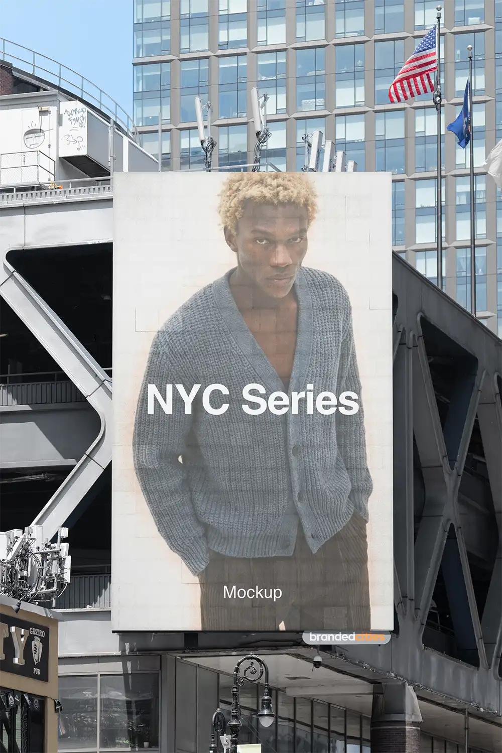 Times Square & Port Authority Bus Terminal, Billboard Mockup PSD, New York, USA — Brandacle