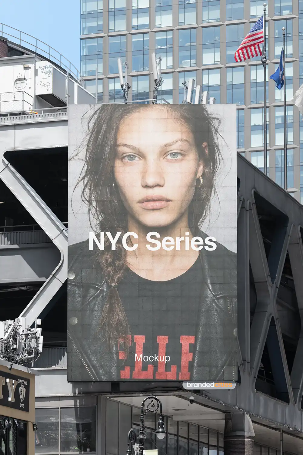 Times Square & Port Authority Bus Terminal, Billboard Mockup PSD, New York, USA — Brandacle