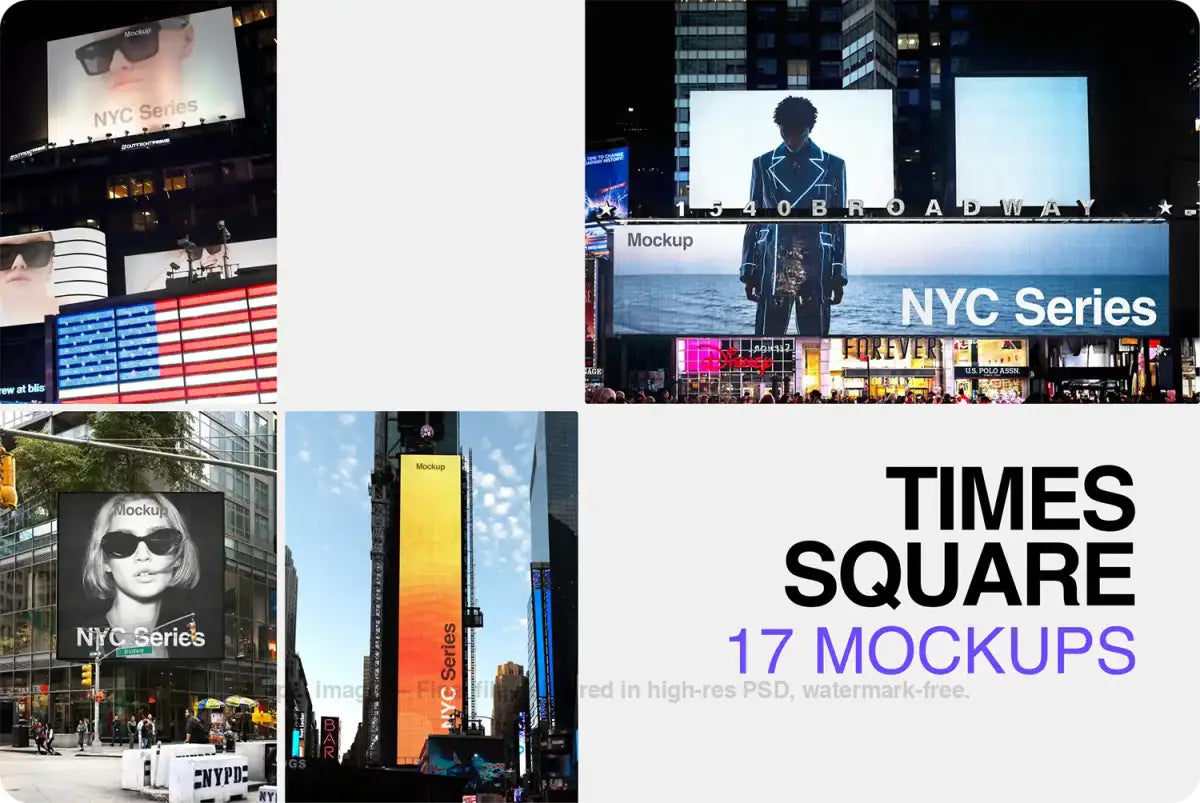 Times Square Billboard Mockups - Bundle - Brandacle