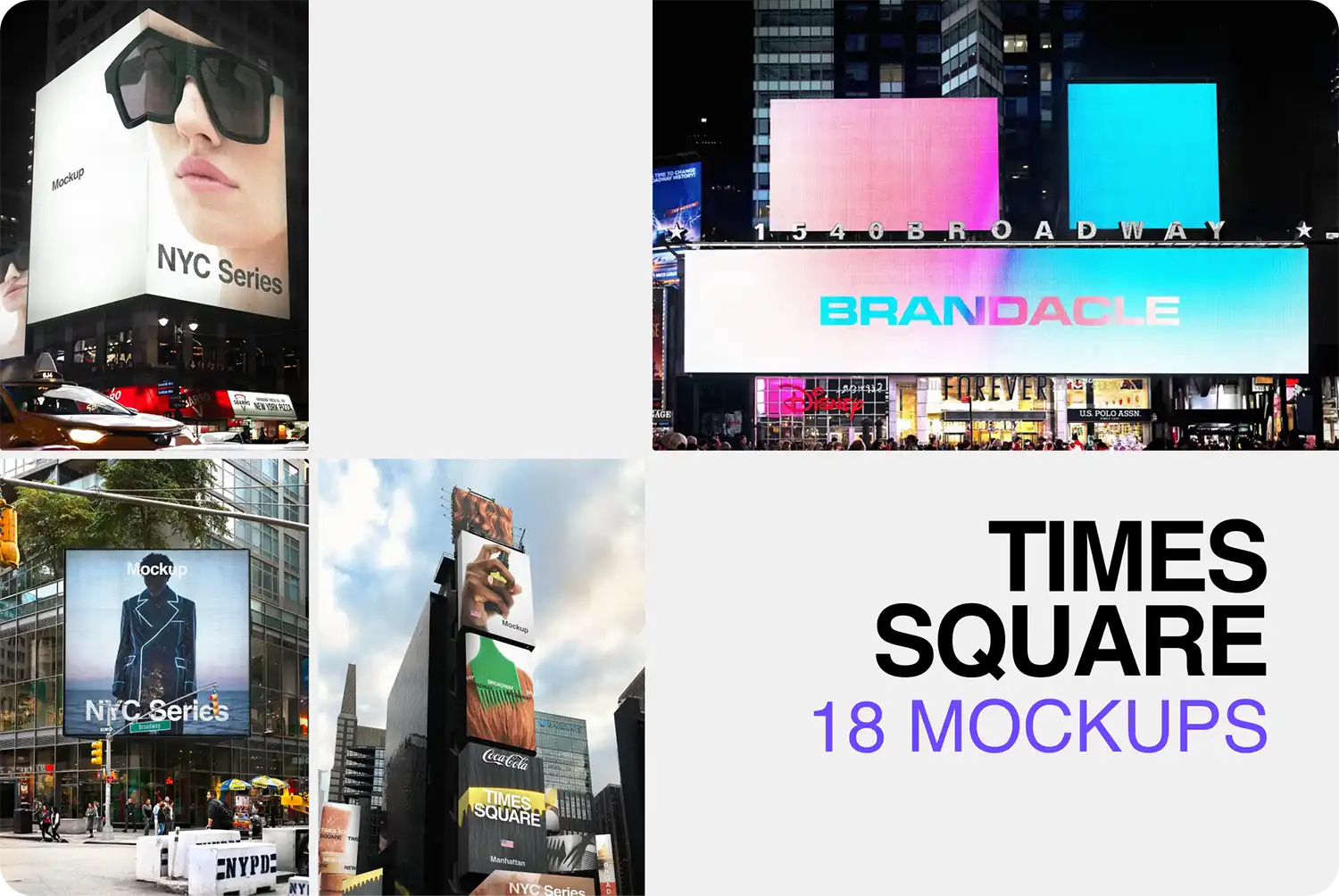 Times Square Billboard Mockups - Bundle - Brandacle