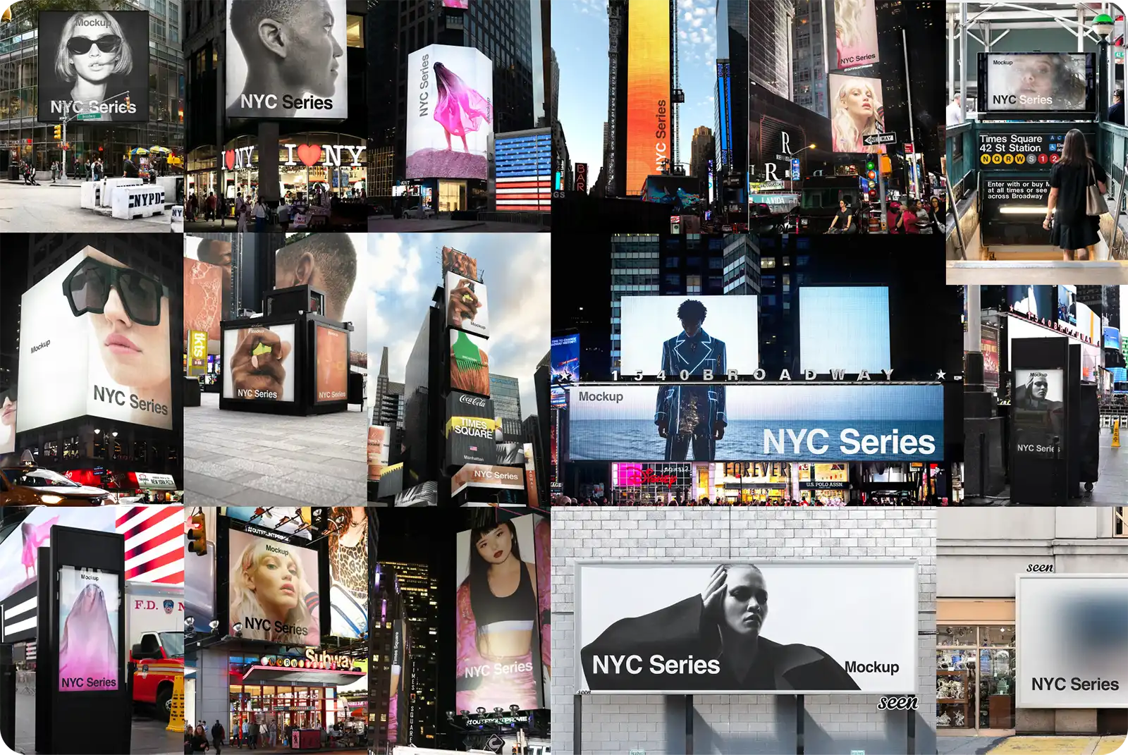 TIMES SQUARE BILLBOARD MOCKUPS BUNDLE - Brandacle