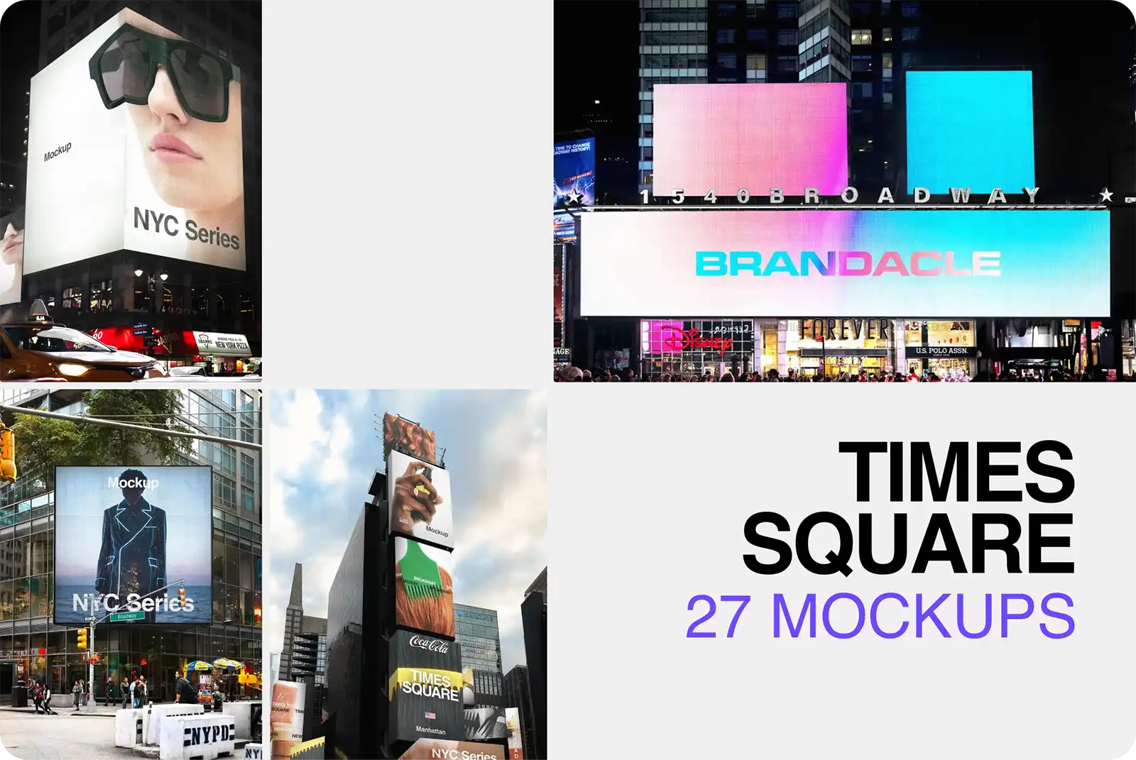 Times Square Billboard Mockups - Bundle - Brandacle - Posters, Banners, Billboards