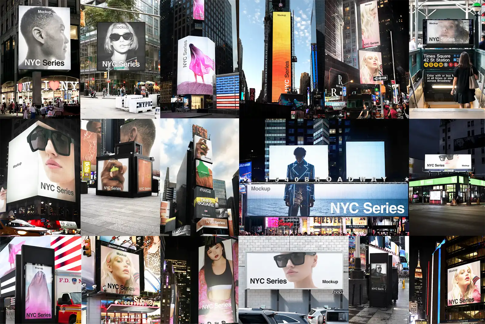 Times Square Billboard Mockups - Bundle - Brandacle - Posters, Banners, Billboards