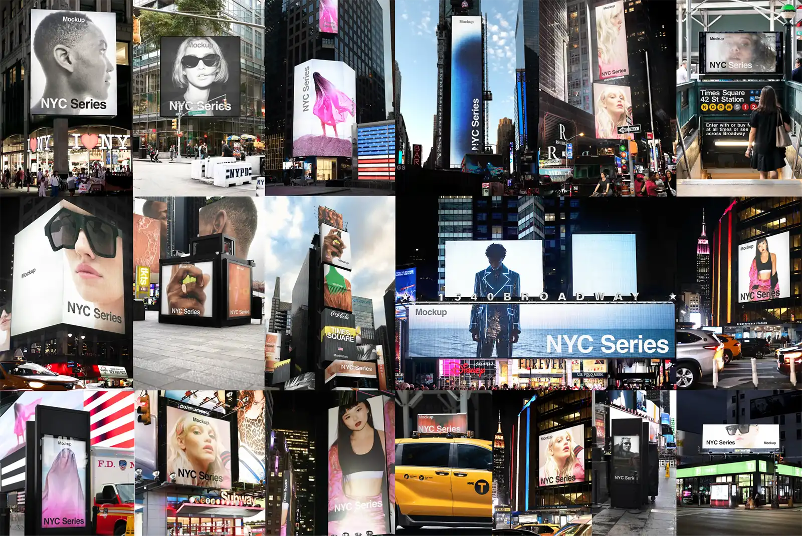 Times Square Billboard Mockups - Bundle - Brandacle - Posters, Banners, Billboards