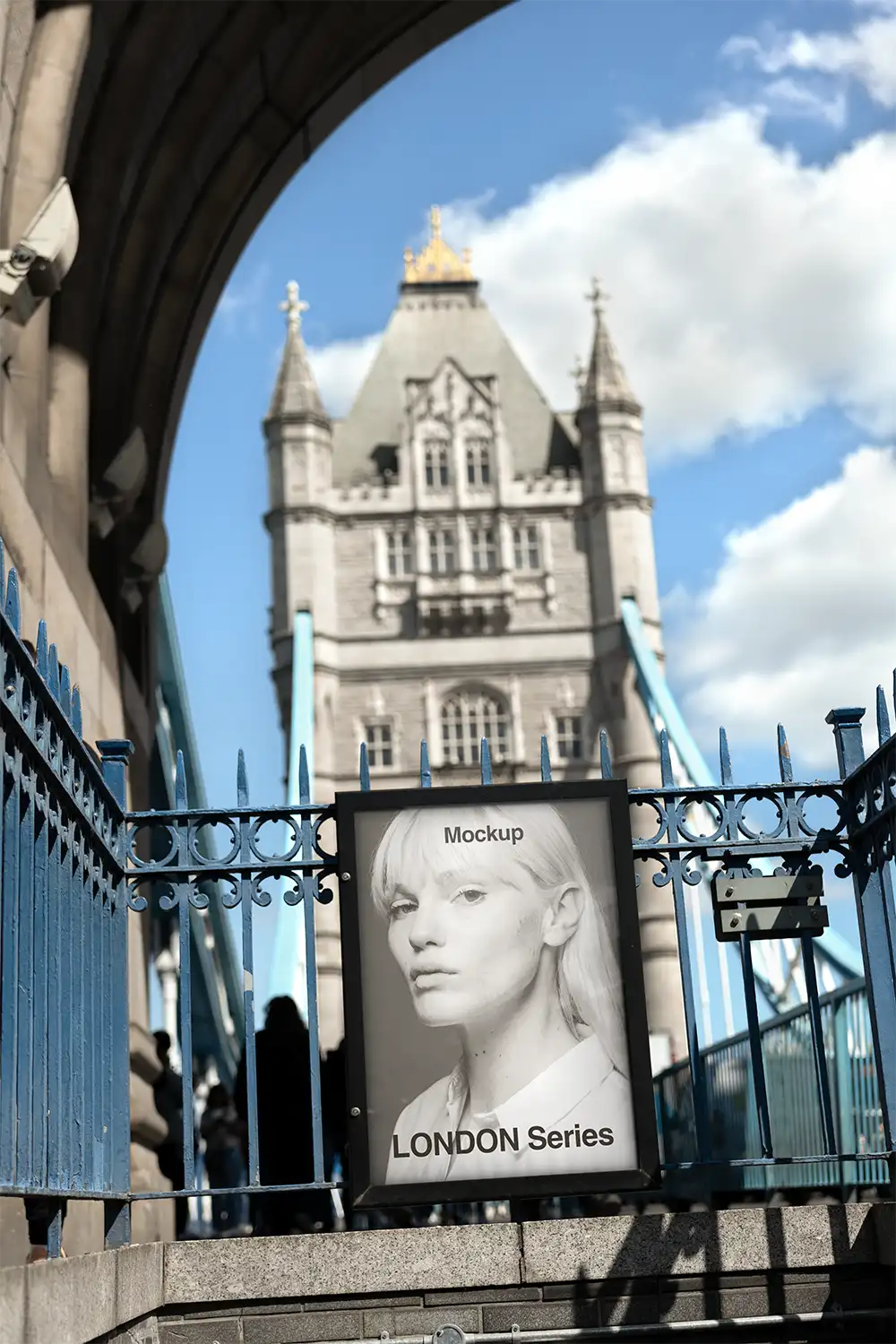 Poster mockup on the Tower Bridge in London