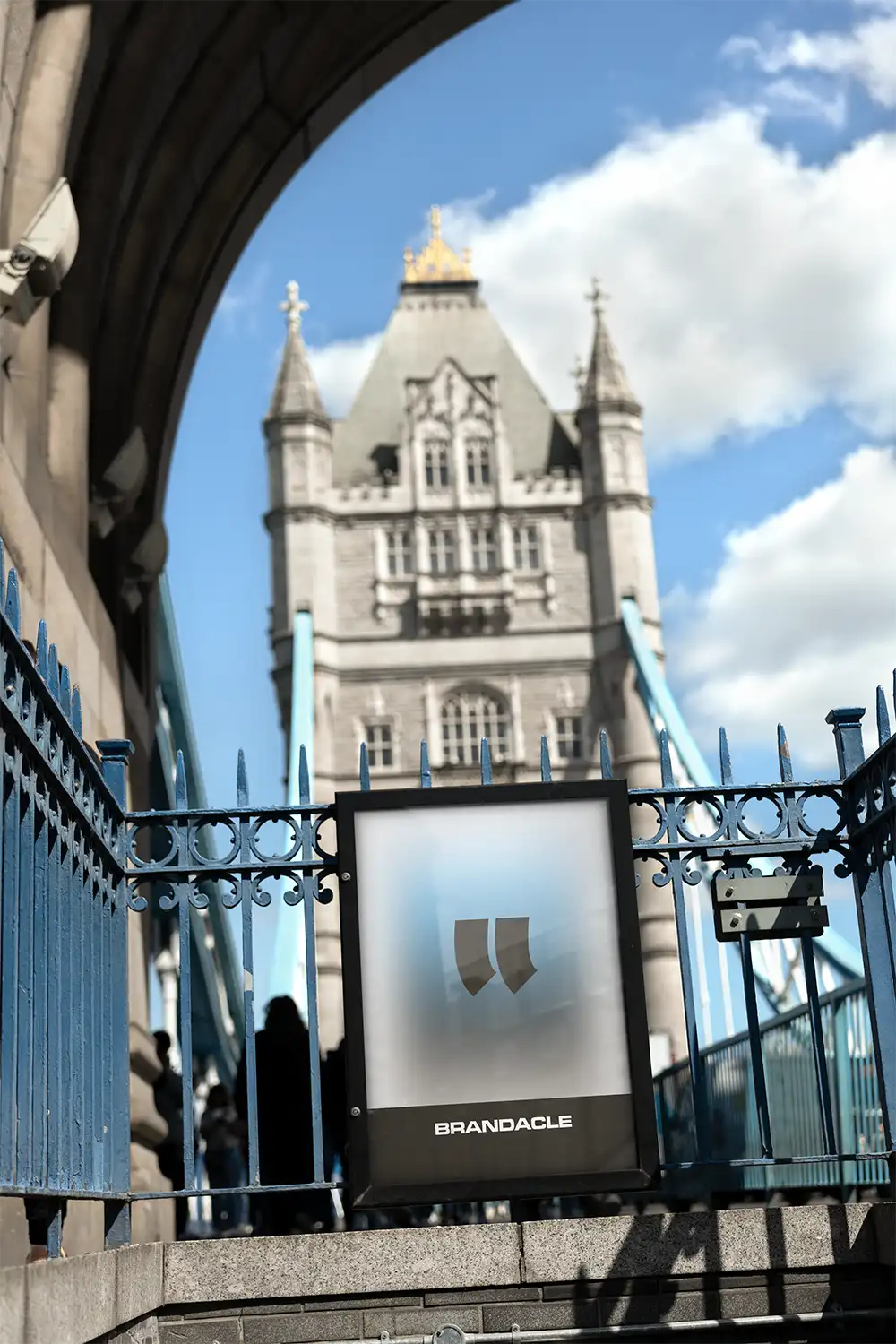 Poster mockup on the Tower Bridge in London