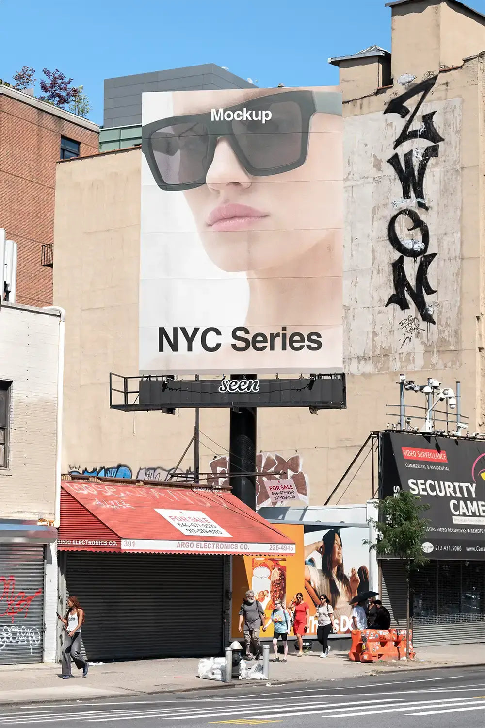 Billboard mockup in Manhattan, New York. © BRANDACLE MOCKUPS 2026