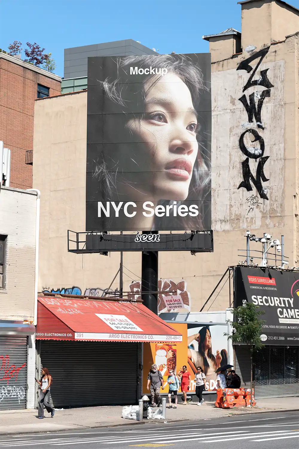 Billboard mockup in tribeca in New York