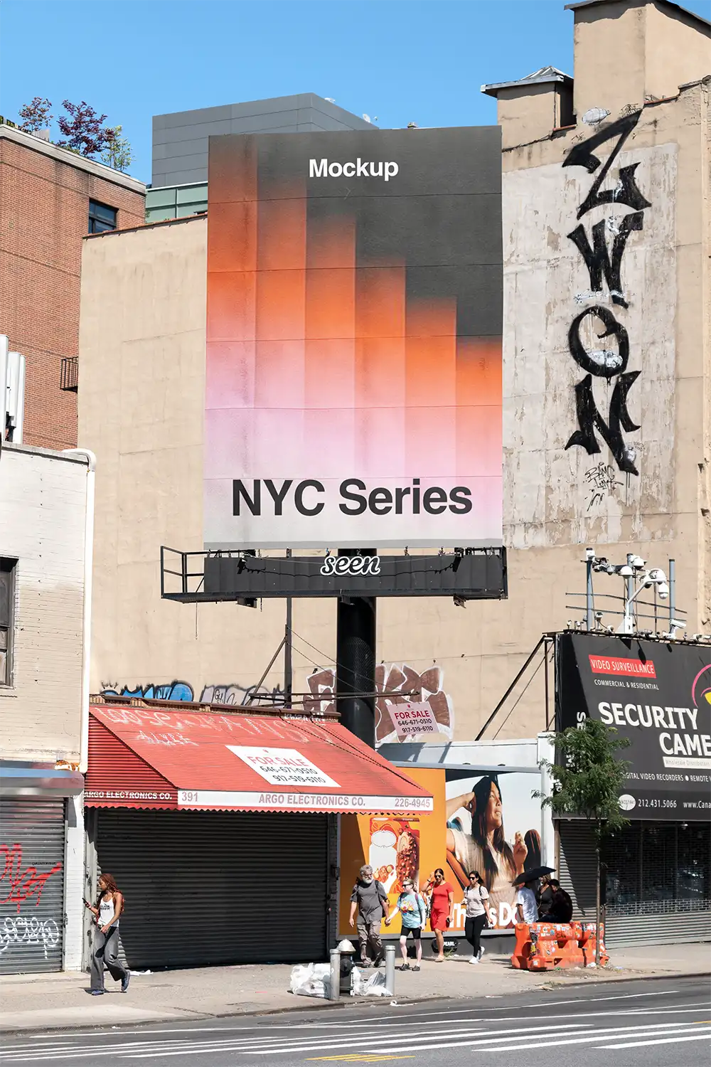 Billboard mockup in tribeca in New York