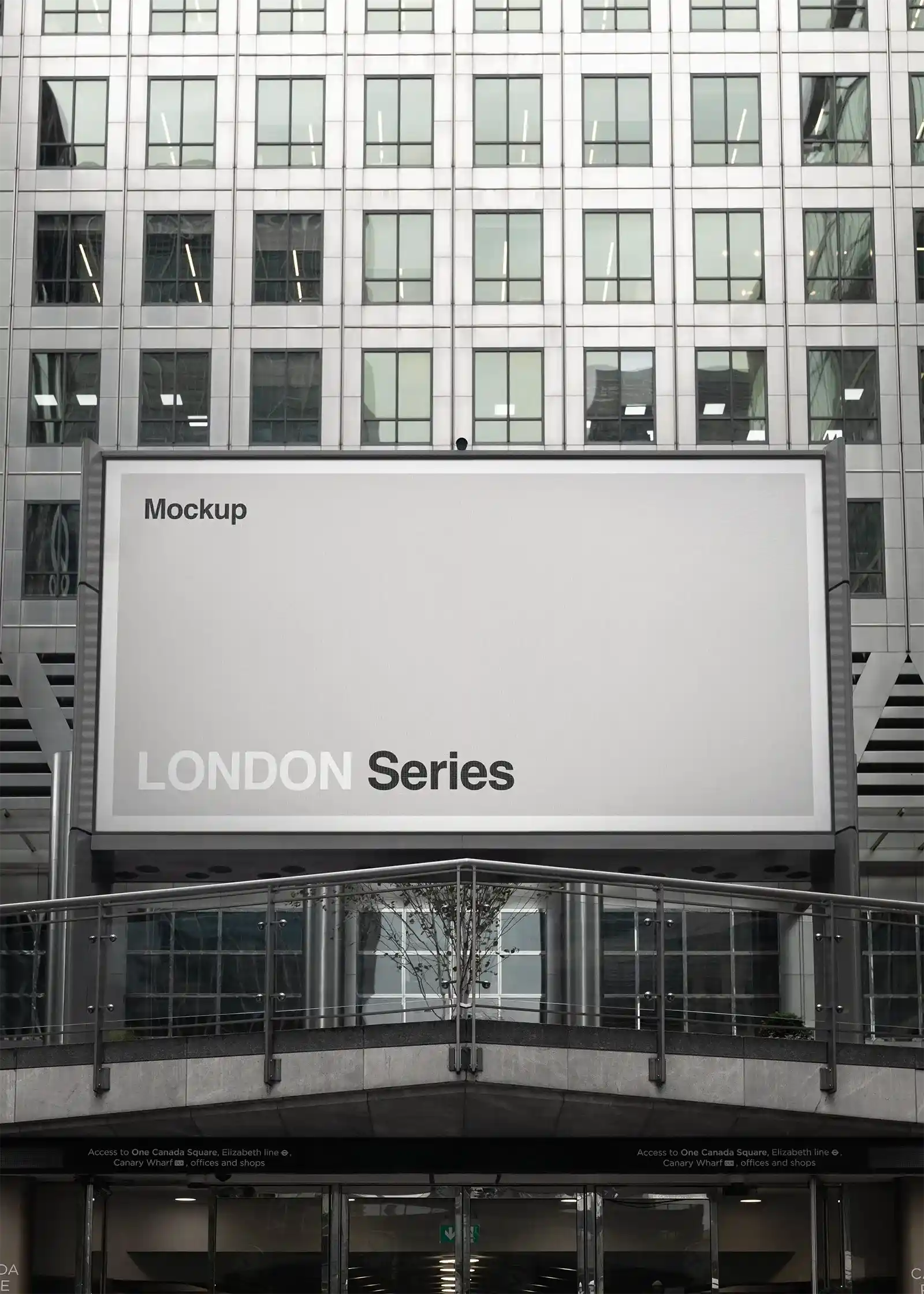 Billboard mockup in London, UK. PSD Mockup on Photoshop for your design