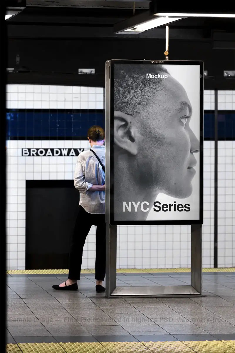 Broadway, NYC Subway Billboard Mockup, New York, USA | US25NY031