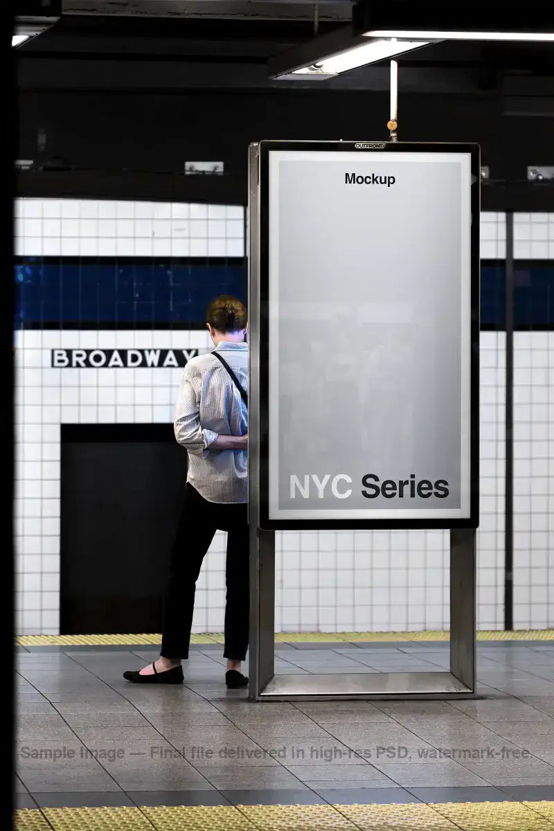 Broadway, NYC Subway Billboard Mockup, New York, USA | US25NY031
