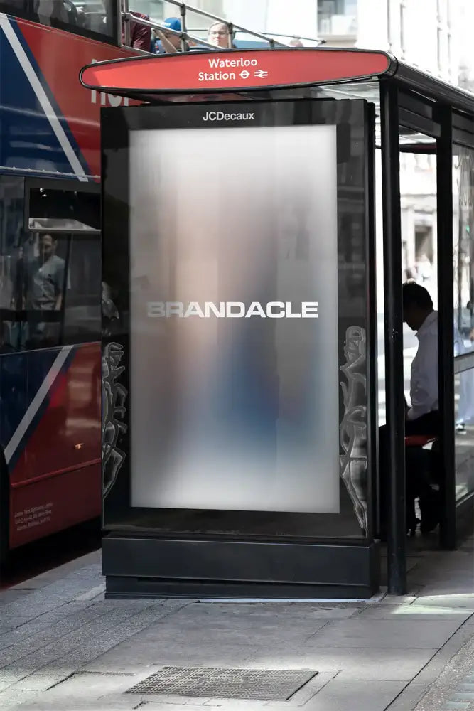 Poster mockup at Waterloo Station in London