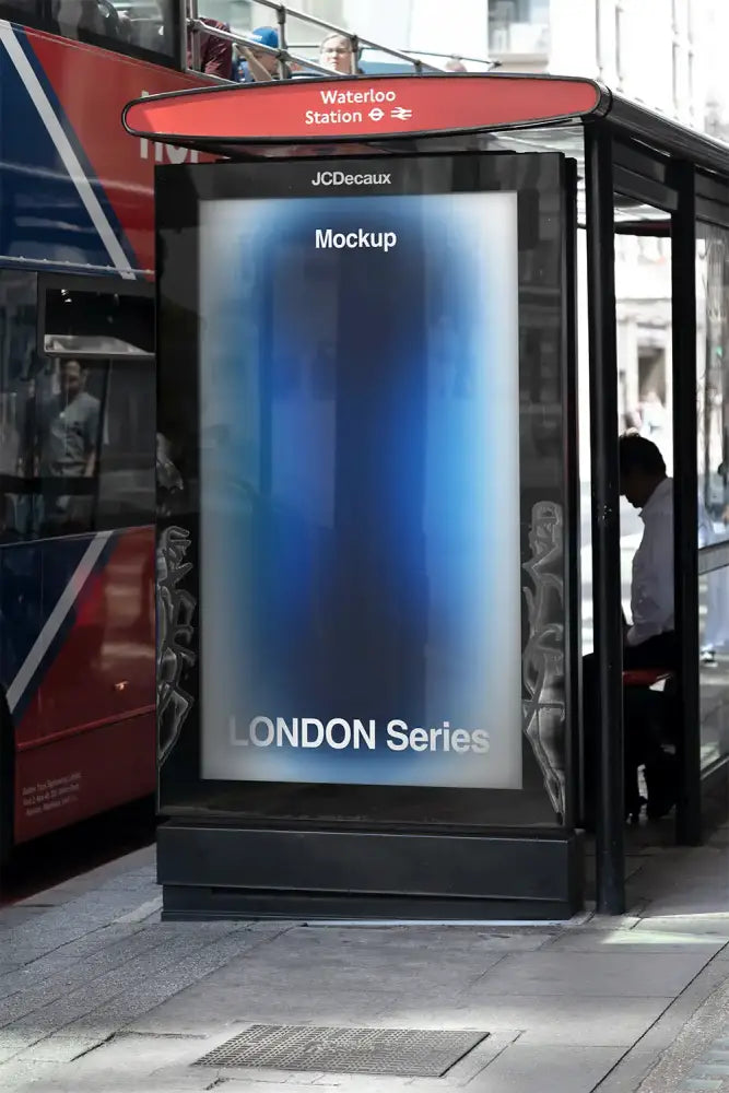 Poster mockup at Waterloo Station in London