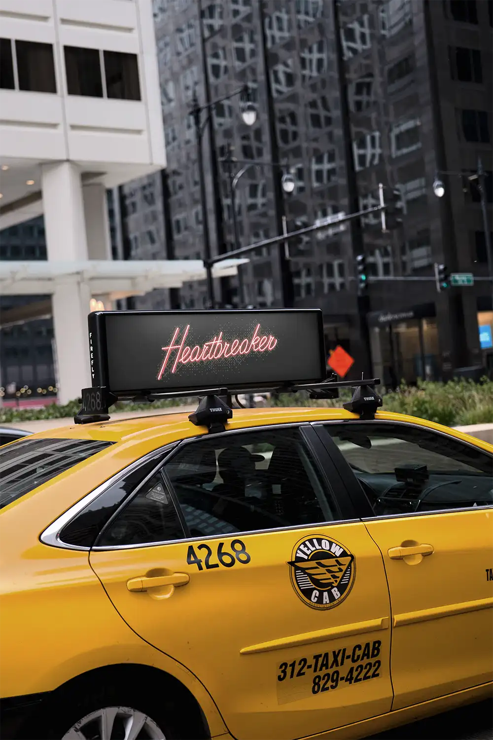 Taxi billboard mockup in Chicago