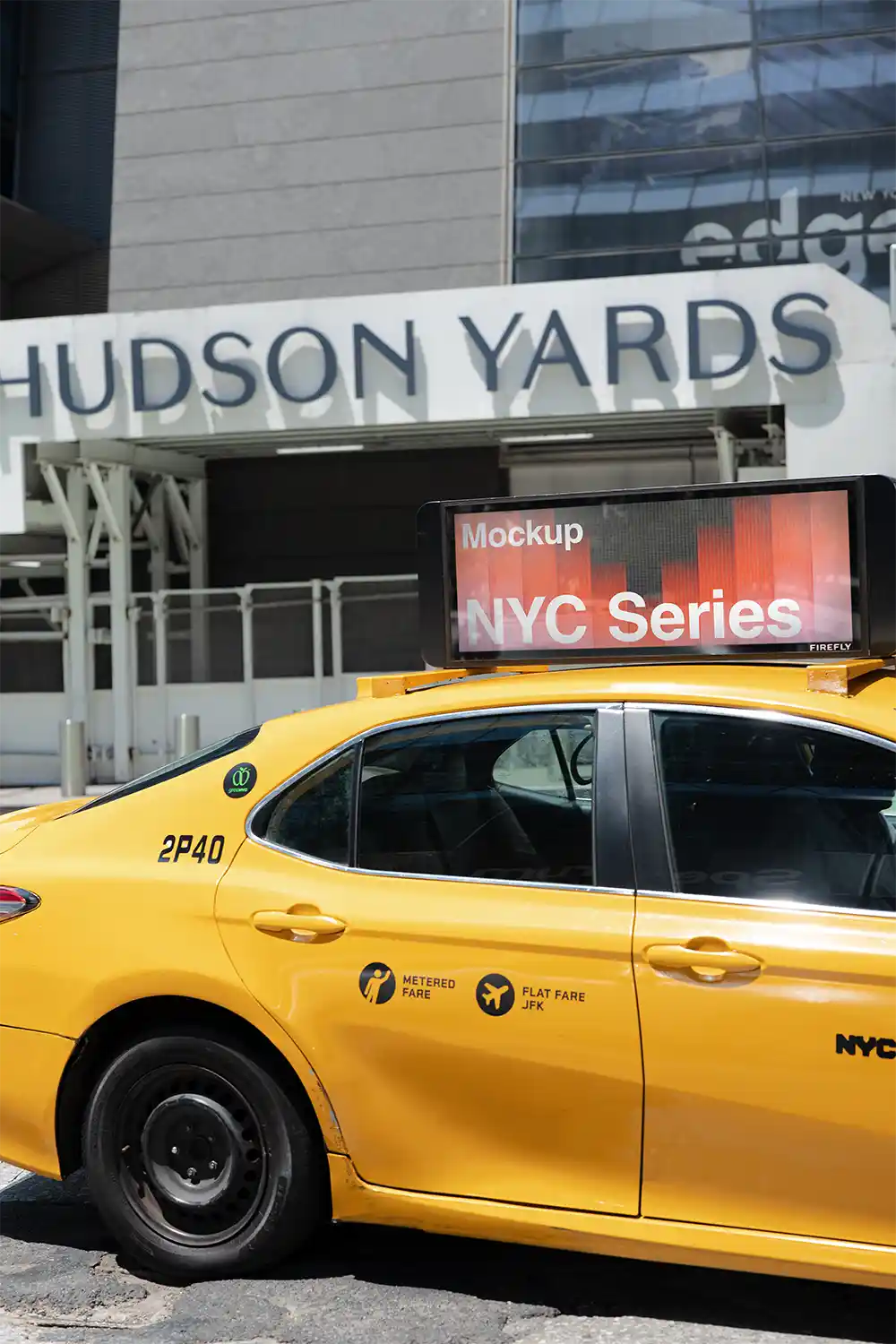 Billboard mockup on a taxi in New York