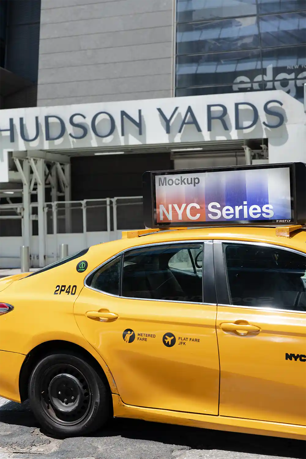 Billboard mockup on a taxi in New York