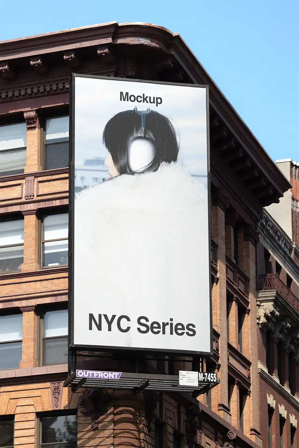 Billboard mockup on a building in New York
