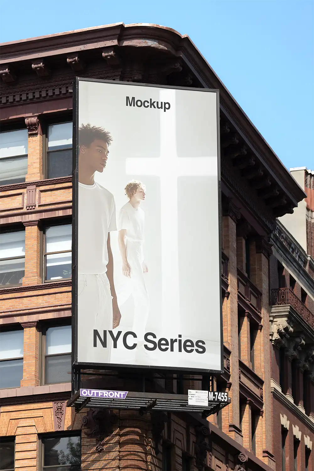 Billboard mockup on a building in New York