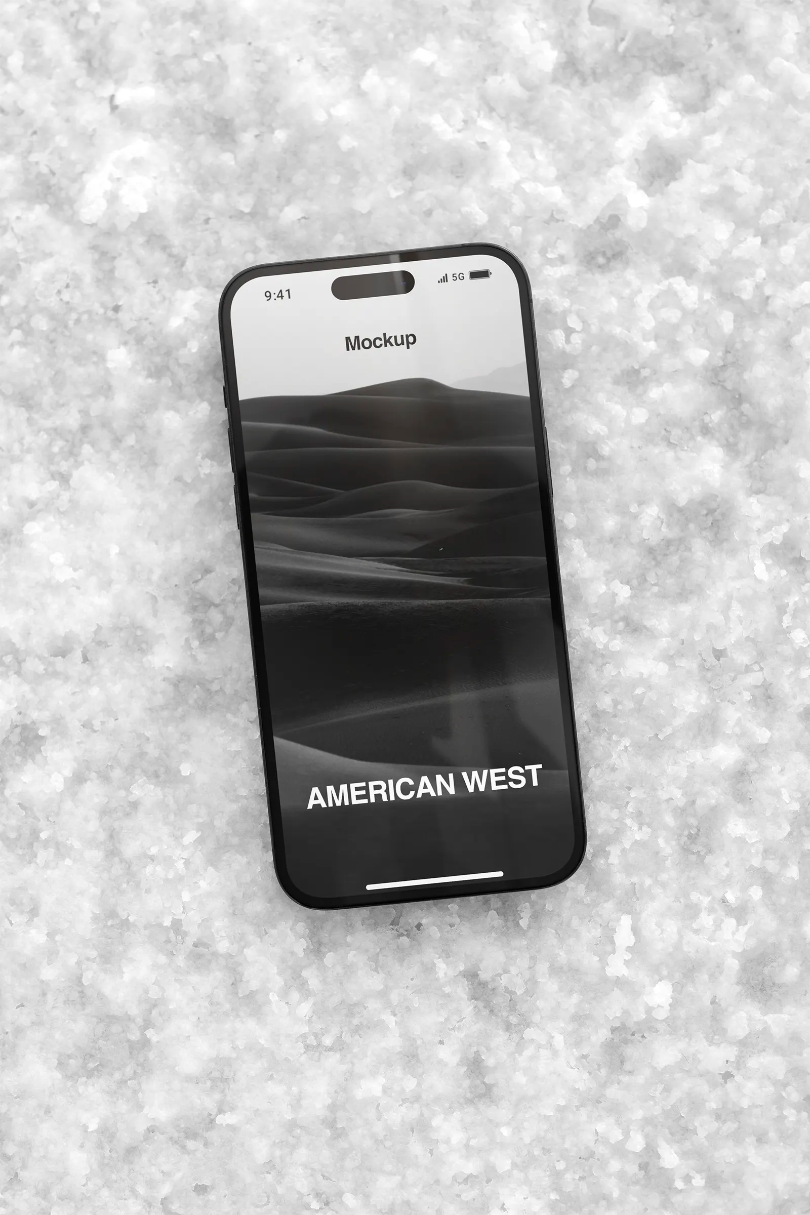 iPhone mockup in the Great Salt Lake of Utah, United States. 